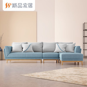 斯品悠懒布艺沙发组合 小户型客厅的北欧简约美学与实用主义